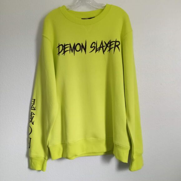 DEMON SLAYER Mugen Train Anime Movie NEON Graphic Sweatshirt Fleece Men XL - Picture 8 of 8